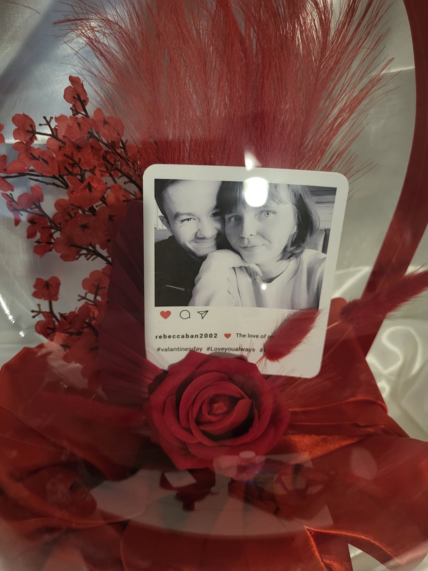 Valentines dried floral balloon